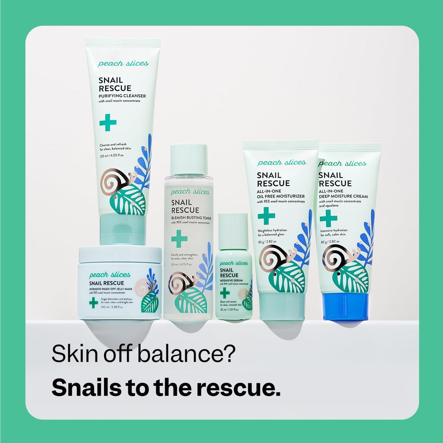 Peach Slices | Snail Rescue Blemish Busting Toner | 95% Snail Mucin | Pore Cleaner | Hydrates & Balances | Korean Skin Care | CICA | Hyaluronic Acid | Non-Comedogenic | Cruelty-Free | 4.05 oz