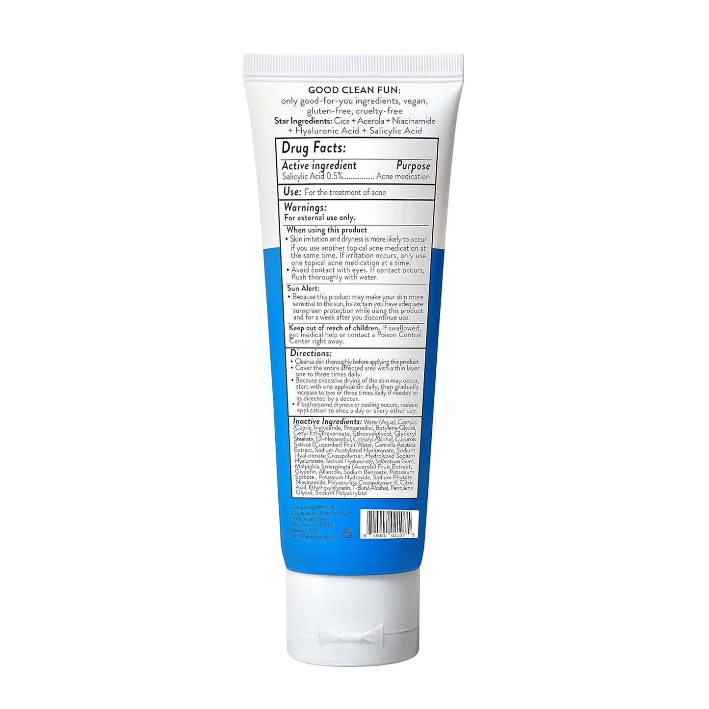 Peach Slices | Acne Oil-Free Moisturizer | Satin Matte Finish | 0.5% Salicylic Acid | Hyaluronic Acid | Prevents Breakouts | Pore Minimizing | Clear Skin | Silicone Free | Face Moisturizer | 2.8 oz