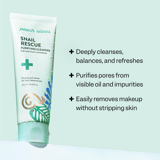 Peach Slices Snail Rescue Purifying Cleanser 4.05 fl oz.
